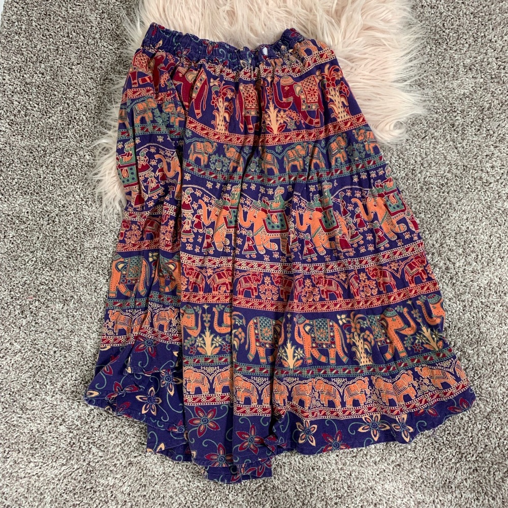 Boho elephant skirt hippie maxi skirt